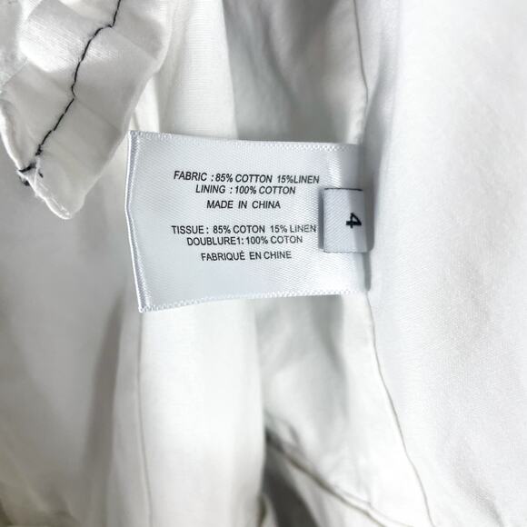 Proenza Schouler‎ Front Zip Midi Dress White Linen Blend Sleeveless Buttons Sz 4 - Picture 15 of 15